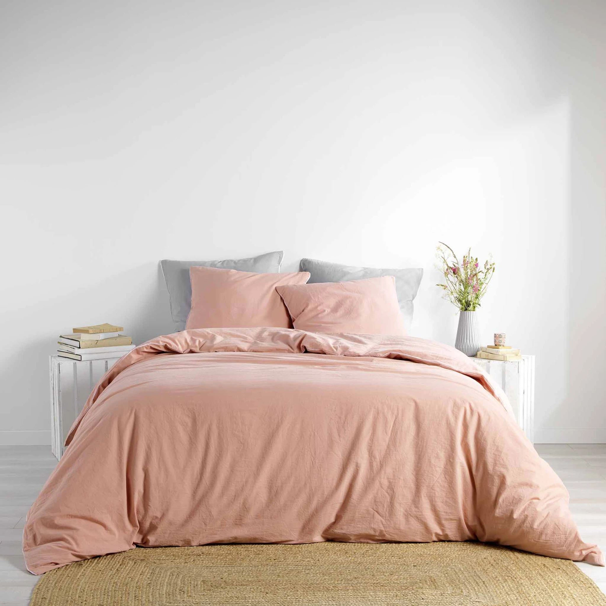 Parure De Lit Coton Lavé Linette Rose 3 Parure De Lit Coton Lavé Linette Rose