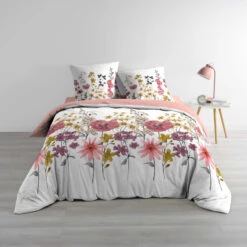 Parure De Lit Double Gaze De Coton Rosine