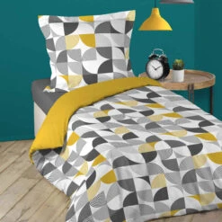 Parure De Lit Rythmo Gris -Terre de nuit boutique parure rythmo gris 1p