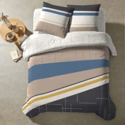 Parure De Lit Urban Moonlight Taupe 240x220 -Terre de nuit boutique parure urban vue dessus
