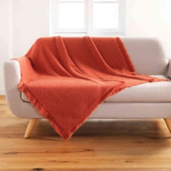 Plaid à Franges Acrylique Coraline 125x150 Cm 15 Plaid à Franges Acrylique Coraline 125x150 Cm -Terre de nuit boutique plaid coraline terra