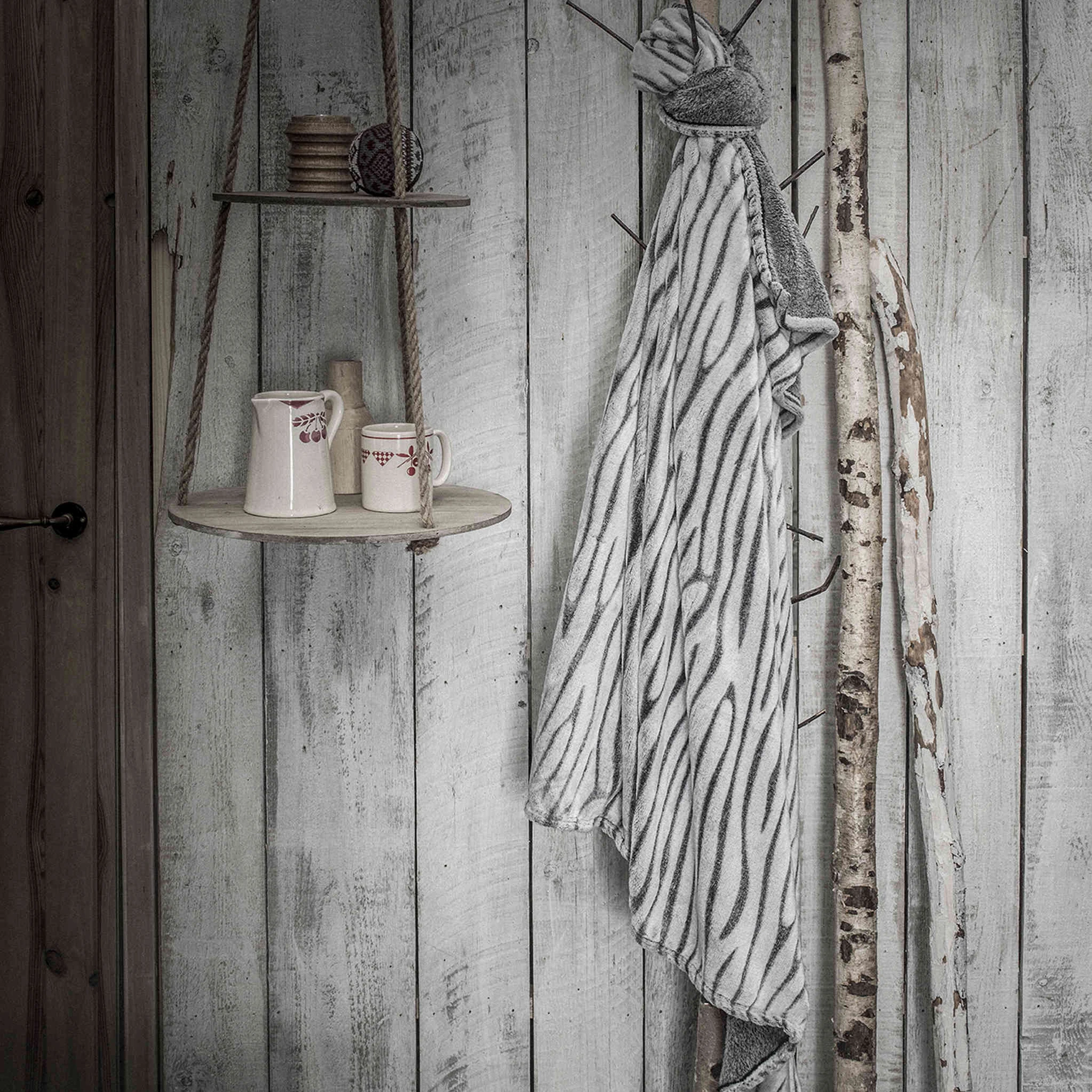 Plaid Today Chalet Écorce Gris 125x150 3 Plaid Today Chalet Écorce Gris 125x150