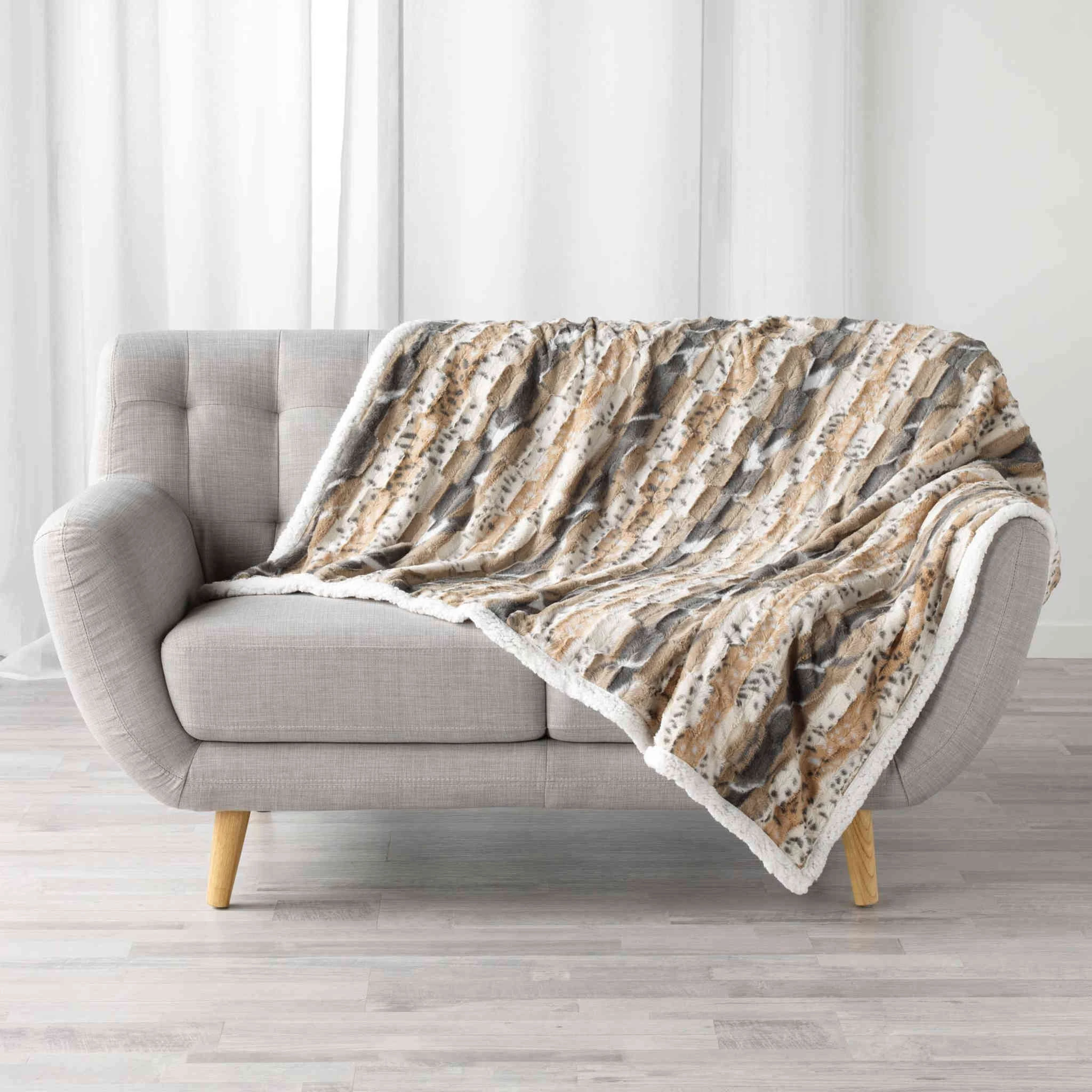 Plaid Imitation Fourrure/sherpa Grizzly 125x150 Cm 3 Plaid Imitation Fourrure/sherpa Grizzly 125x150 Cm