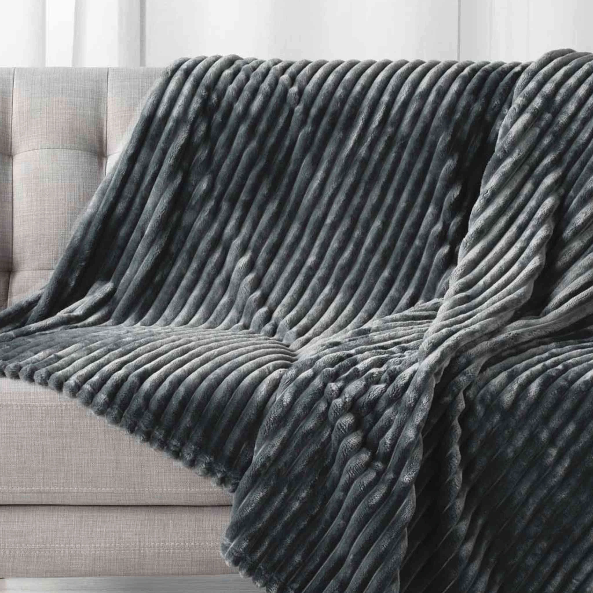 Plaid Flanelle Jacquard Uni Kalie Anthracite 4 Plaid Flanelle Jacquard Uni Kalie Anthracite – Image 2