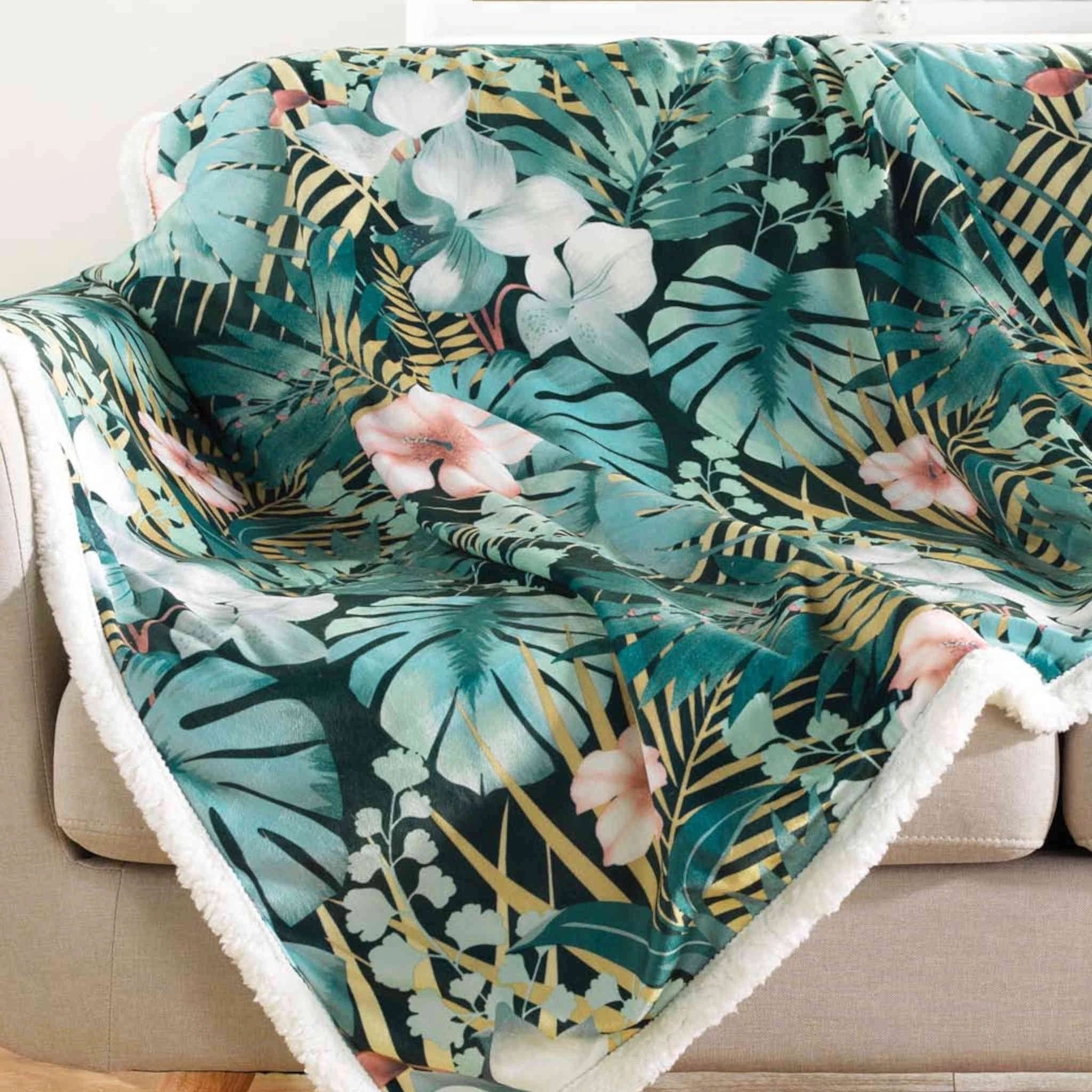 Plaid Velours/sherpa Kelly 125x150 Cm 4 Plaid Velours/sherpa Kelly 125x150 Cm – Image 2