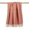 Plaid Coton à Franges Terracotta 130x150 Cm -Terre de nuit boutique plaid souk terra face fond blanc