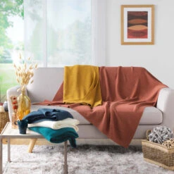 Plaid Tricotine 125x150 Cm 33 Plaid Tricotine 125x150 Cm -Terre de nuit boutique plaid tricotine