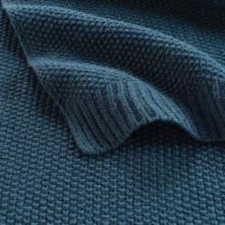 Plaid Tricotine 125x150 Cm 26 Plaid Tricotine 125x150 Cm -Terre de nuit boutique plaid tricotine bleu