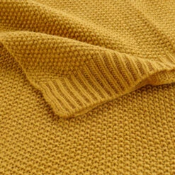 Plaid Tricotine 125x150 Cm 29 Plaid Tricotine 125x150 Cm -Terre de nuit boutique plaid tricotine ocre