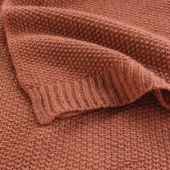Plaid Tricotine 125x150 Cm 20 Plaid Tricotine 125x150 Cm -Terre de nuit boutique plaid tricotine terracotta