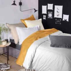 Housse De Couette Satin De Coton Blanc - Tradilinge