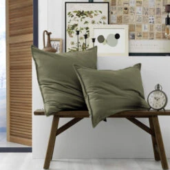 Taie D'oreiller Flanelle Kaki -Terre de nuit boutique taie oreiller candice rom ambiance