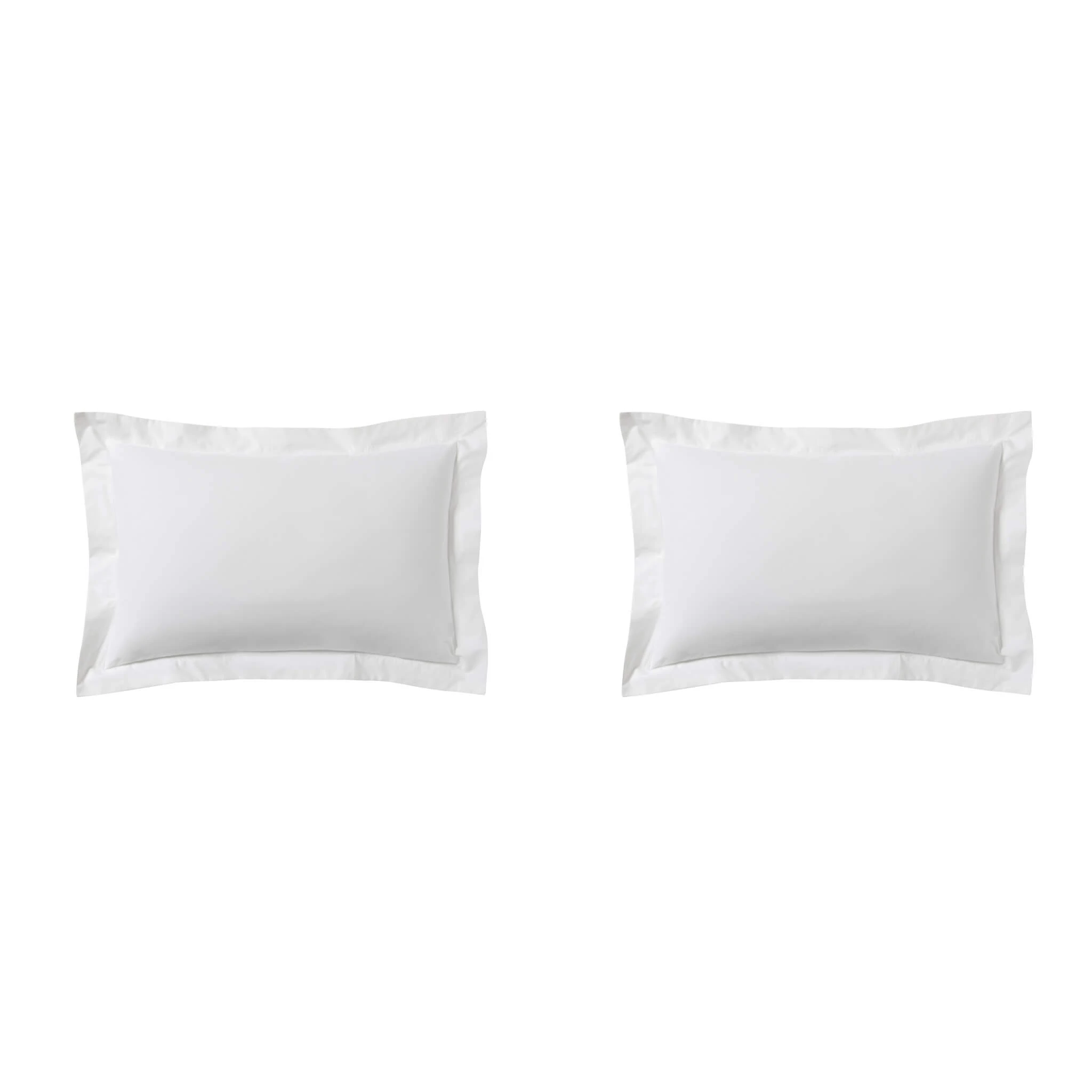 Lot De 2 Taies D'oreillers Blanc 100% Coton Biologique 5 Lot De 2 Taies D'oreillers Blanc 100% Coton Biologique – Image 3