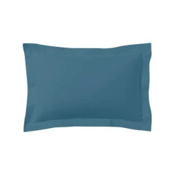 Lot De 2 Taies D'oreillers Bleu Minéral 100% Coton Biologique 9 Lot De 2 Taies D'oreillers Bleu Minéral 100% Coton Biologique -Terre de nuit boutique taie oreiller coton bio bleu mineral fond blanc 4