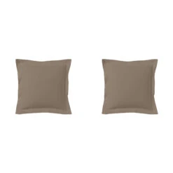 Lot De 2 Taies D'oreillers Taupe 100% Coton Biologique