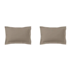 Lot De 2 Taies D'oreillers Biscuit 100% Coton 8 Lot De 2 Taies D'oreillers Biscuit 100% Coton -Terre de nuit boutique taie oreiller coton biscuit fond blanc 3