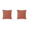 Lot De 2 Taies D'oreillers Terracotta 100% Coton 1 Lot De 2 Taies D'oreillers Terracotta 100% Coton -Terre de nuit boutique taie oreiller coton terracotta fond blanc 1