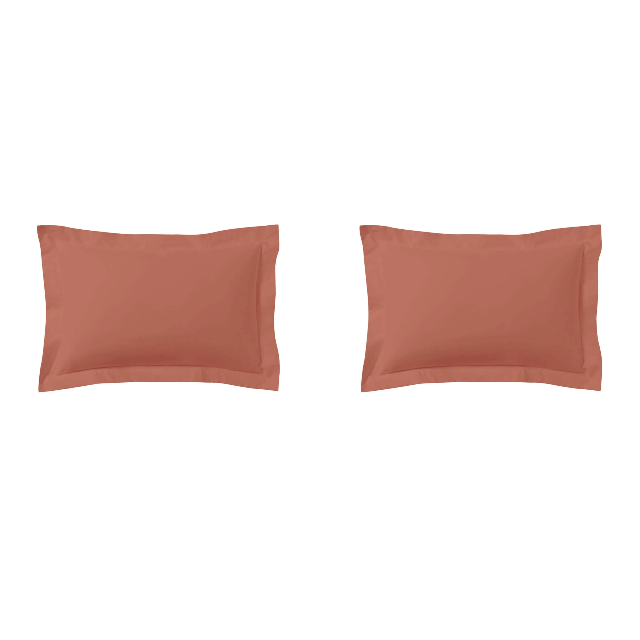 Lot De 2 Taies D'oreillers Terracotta 100% Coton 5 Lot De 2 Taies D'oreillers Terracotta 100% Coton – Image 3