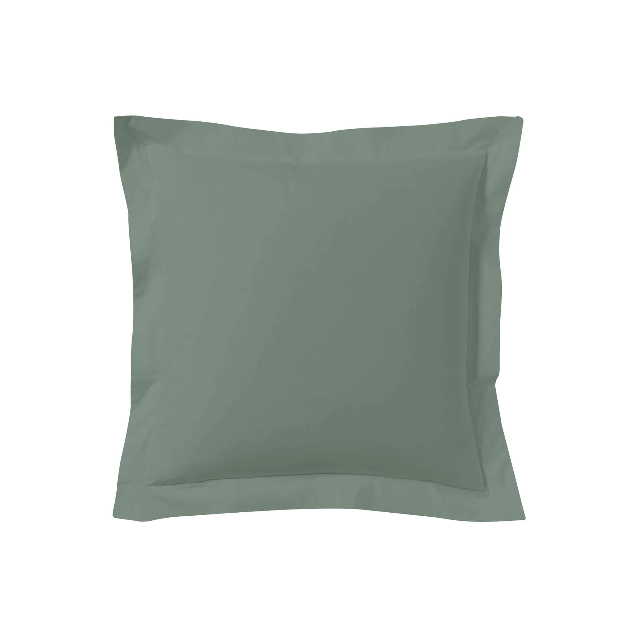 Lot De 2 Taies D'oreillers Vert De Gris 100% Coton 4 Lot De 2 Taies D'oreillers Vert De Gris 100% Coton – Image 2