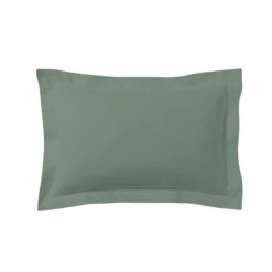 Lot De 2 Taies D'oreillers Vert De Gris 100% Coton 9 Lot De 2 Taies D'oreillers Vert De Gris 100% Coton -Terre de nuit boutique taie oreiller coton vert de gris fond blanc 4