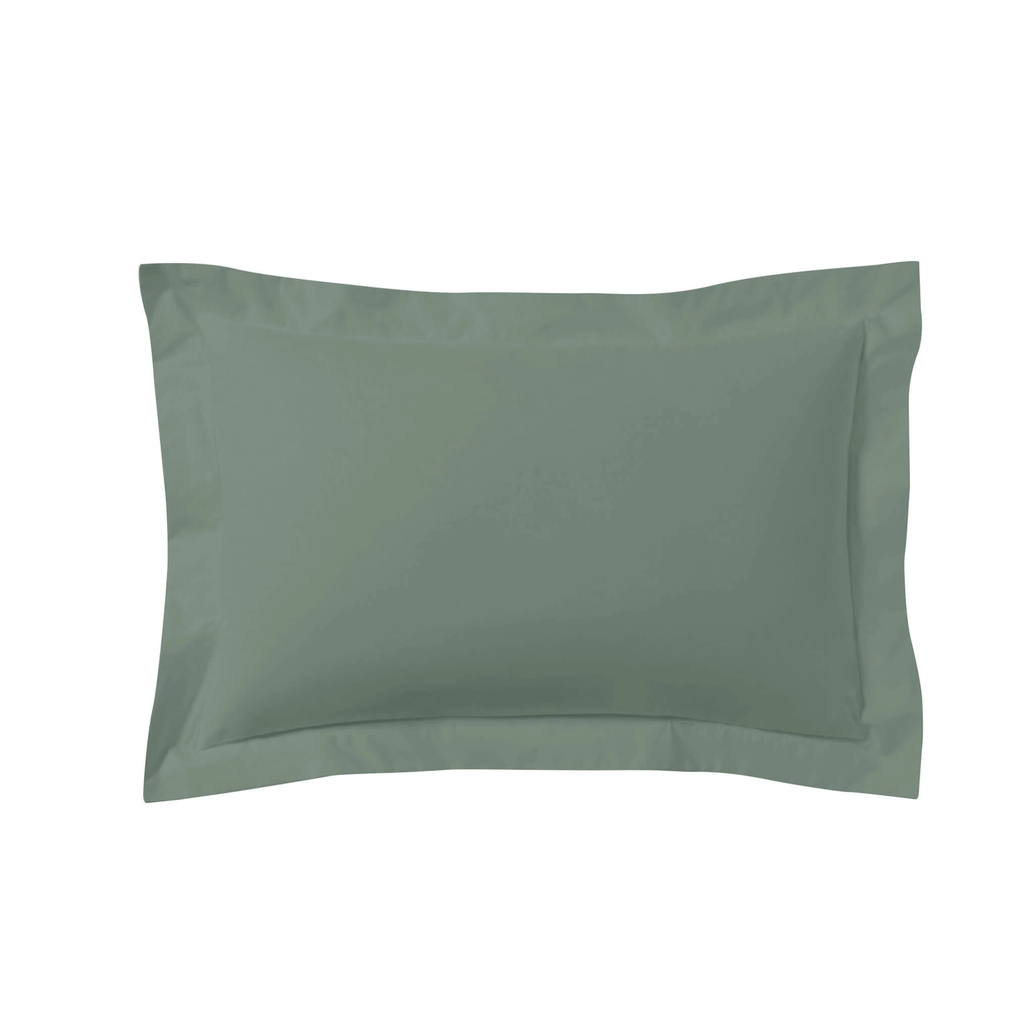 Lot De 2 Taies D'oreillers Vert De Gris 100% Coton 6 Lot De 2 Taies D'oreillers Vert De Gris 100% Coton – Image 4