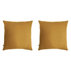 Lot De 2 Taies D'oreillers Double Gaze De Coton Jaune Safran