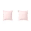Lot De 2 Taies D'oreiller Rose Aube 100% Lin 1 Lot De 2 Taies D'oreiller Rose Aube 100% Lin -Terre de nuit boutique taie oreiller lin rose fond blanc 1
