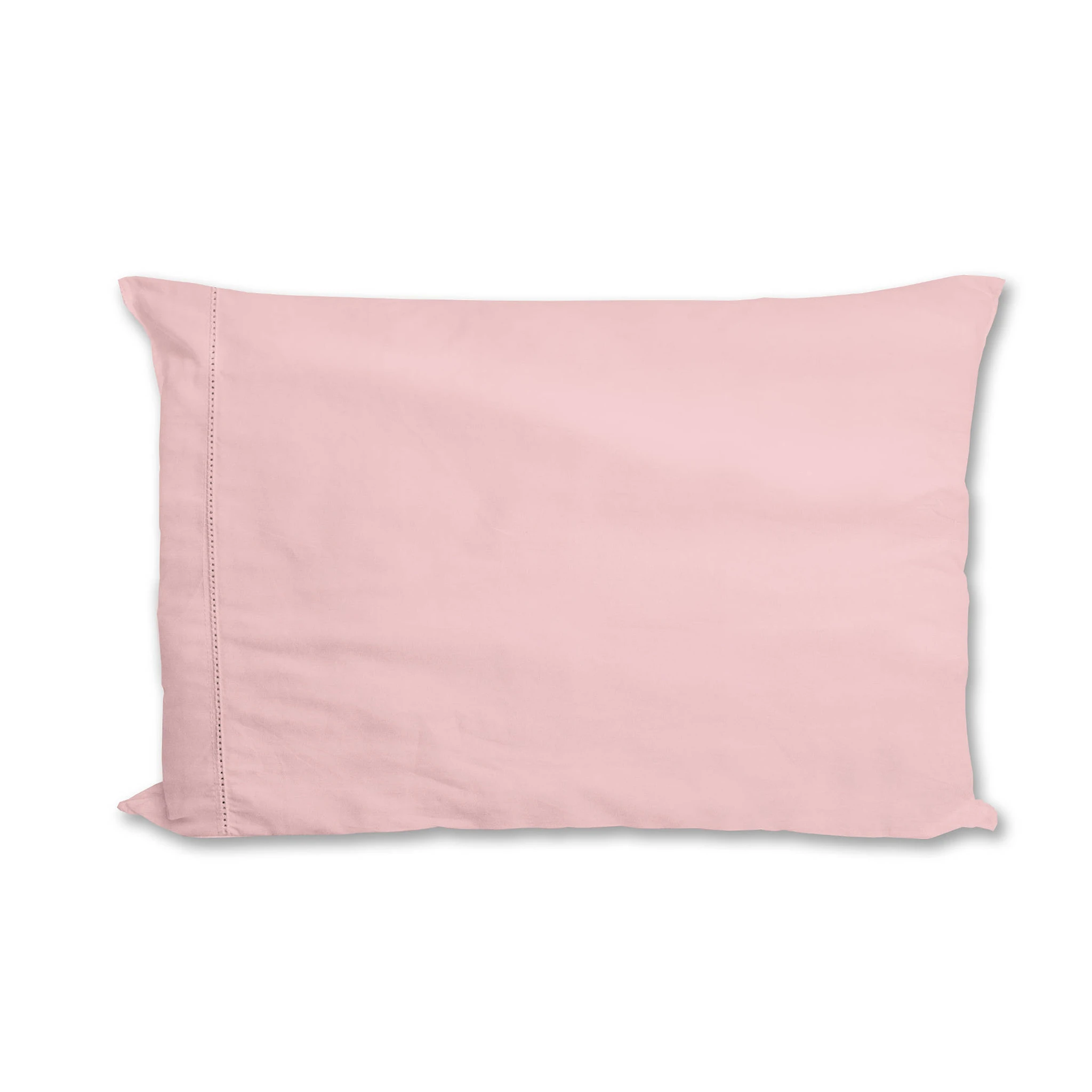 Lot De 2 Taies D'oreillers En Coton Percale Rose 4 Lot De 2 Taies D'oreillers En Coton Percale Rose – Image 2