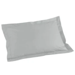 Taie D'oreiller Biolina En Coton Biologique 38 Taie D'oreiller Biolina En Coton Biologique -Terre de nuit boutique taie oreiller rectangle biolina gris fond blanc 1