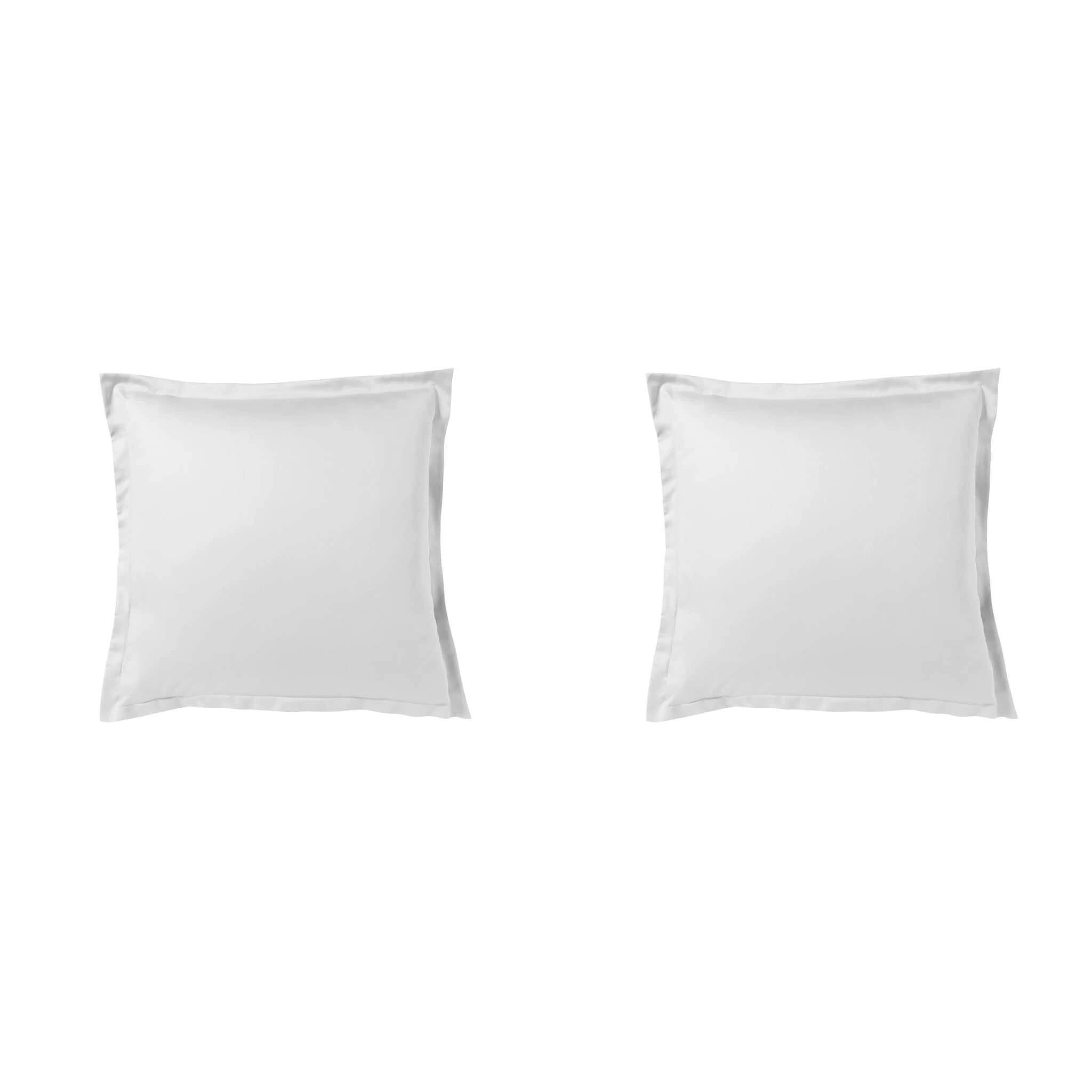 Lot De 2 Taies D'oreiller Blanc 100% Satin De Coton 3 Lot De 2 Taies D'oreiller Blanc 100% Satin De Coton