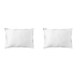 Lot De 2 Taies D'oreiller Blanc 100% Satin De Coton 8 Lot De 2 Taies D'oreiller Blanc 100% Satin De Coton -Terre de nuit boutique taie oreiller satin blanc fond blanc 3