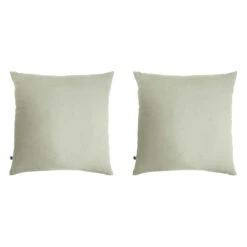 Lot De 2 Taies D'oreillers Double Gaze De Coton Vert D'eau