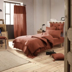 Housse De Couette Double Gaze De Coton Orange Terracotta -Terre de nuit boutique terracotta ambiance 1 2