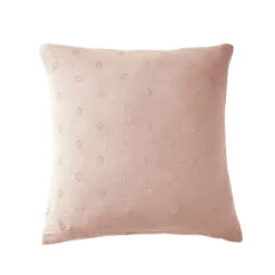 Taie D'oreiller Brodée Double Gaze De Coton Rose