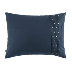 Taie D'oreiller Brodée Plis Religieuses Marine 6 Taie D'oreiller Brodée Plis Religieuses Marine -Terre de nuit boutique to2 agathe marine