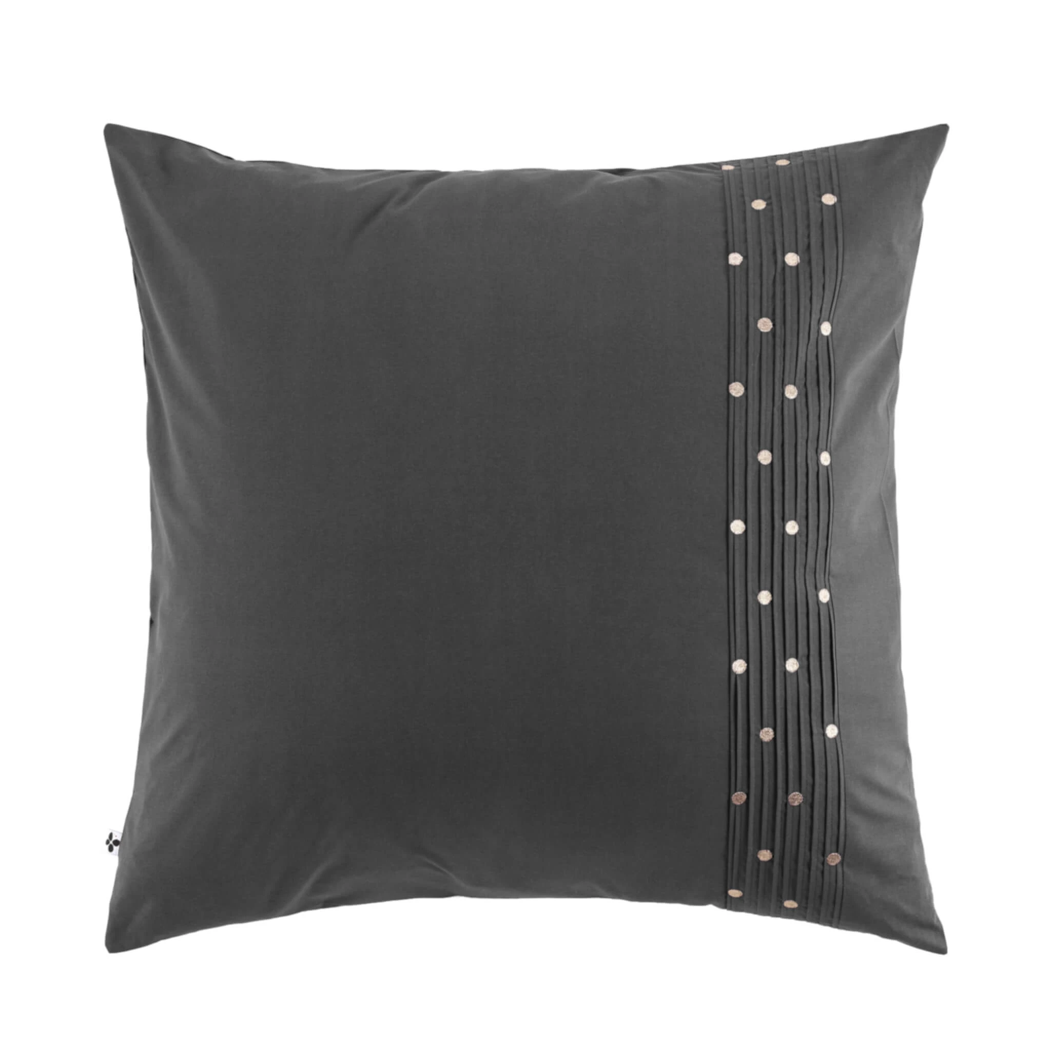 Taie D'oreiller Brodée Plis Religieuses Anthracite 3 Taie D'oreiller Brodée Plis Religieuses Anthracite
