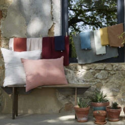 Taie D'oreiller Brodée Double Gaze De Coton Bordeaux -Terre de nuit boutique to boho ambiance 8
