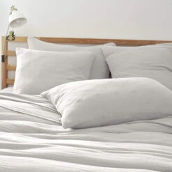 Taie D'oreiller Brodée Double Gaze De Coton Gris 8 Taie D'oreiller Brodée Double Gaze De Coton Gris -Terre de nuit boutique to boho gris ambiance