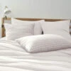 Taie D'oreiller à Carreaux Double Gaze De Coton Blanc -Terre de nuit boutique to mix ambiance blanc 1