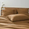 Taie D'oreiller à Carreaux Double Gaze De Coton Marron 1 Taie D'oreiller à Carreaux Double Gaze De Coton Marron -Terre de nuit boutique to mix ambiance marron 1