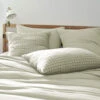 Taie D'oreiller à Carreaux Double Gaze De Coton Vert D'eau 2 Taie D'oreiller à Carreaux Double Gaze De Coton Vert D'eau -Terre de nuit boutique to mix ambiance vertdeau 1