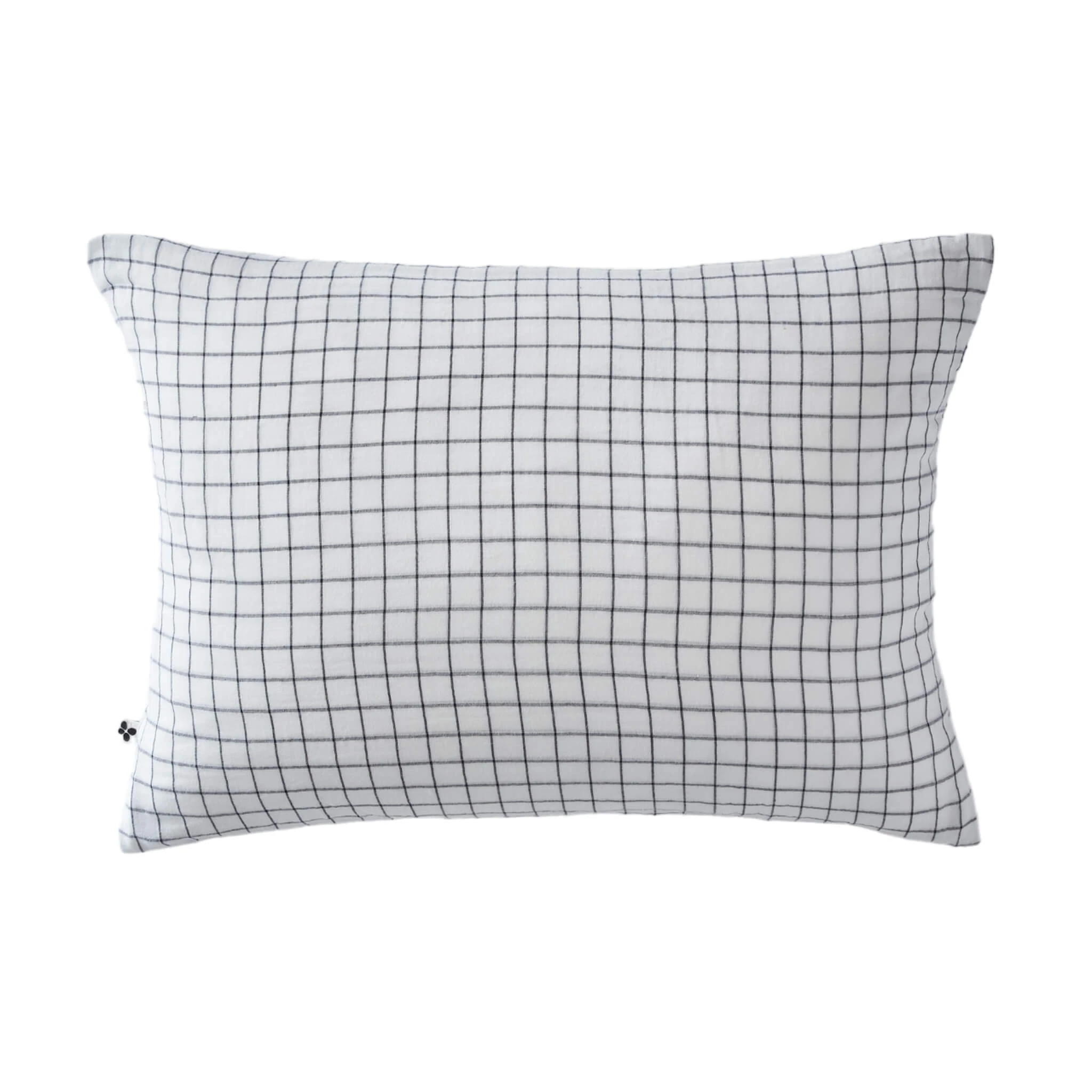 Taie D'oreiller à Carreaux Double Gaze De Coton Blanc 5 Taie D'oreiller à Carreaux Double Gaze De Coton Blanc – Image 3