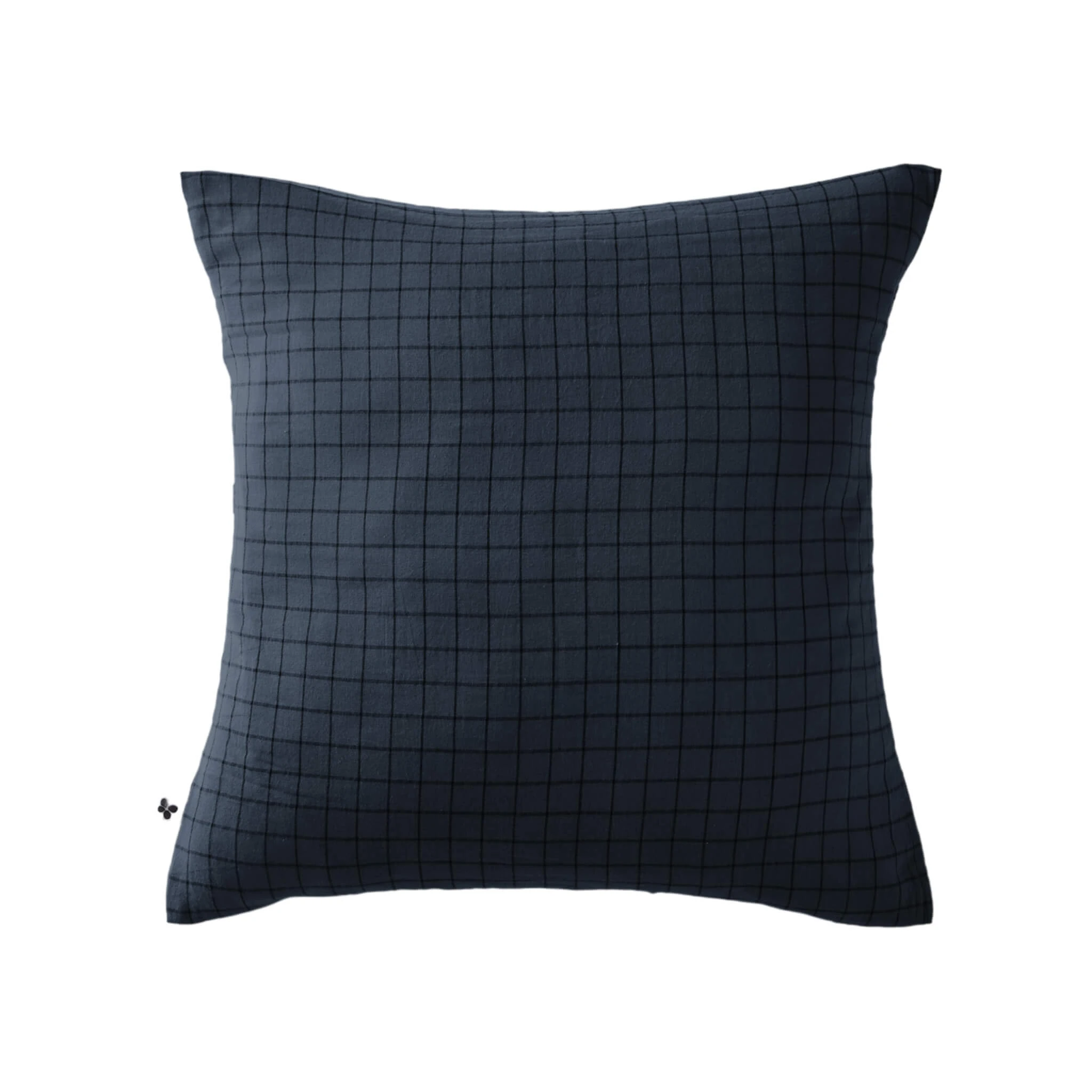 Taie D'oreiller à Carreaux Double Gaze De Coton Marine 4 Taie D'oreiller à Carreaux Double Gaze De Coton Marine – Image 2
