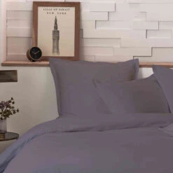 Alternative view of Parure De Lit Percale Unie Gris