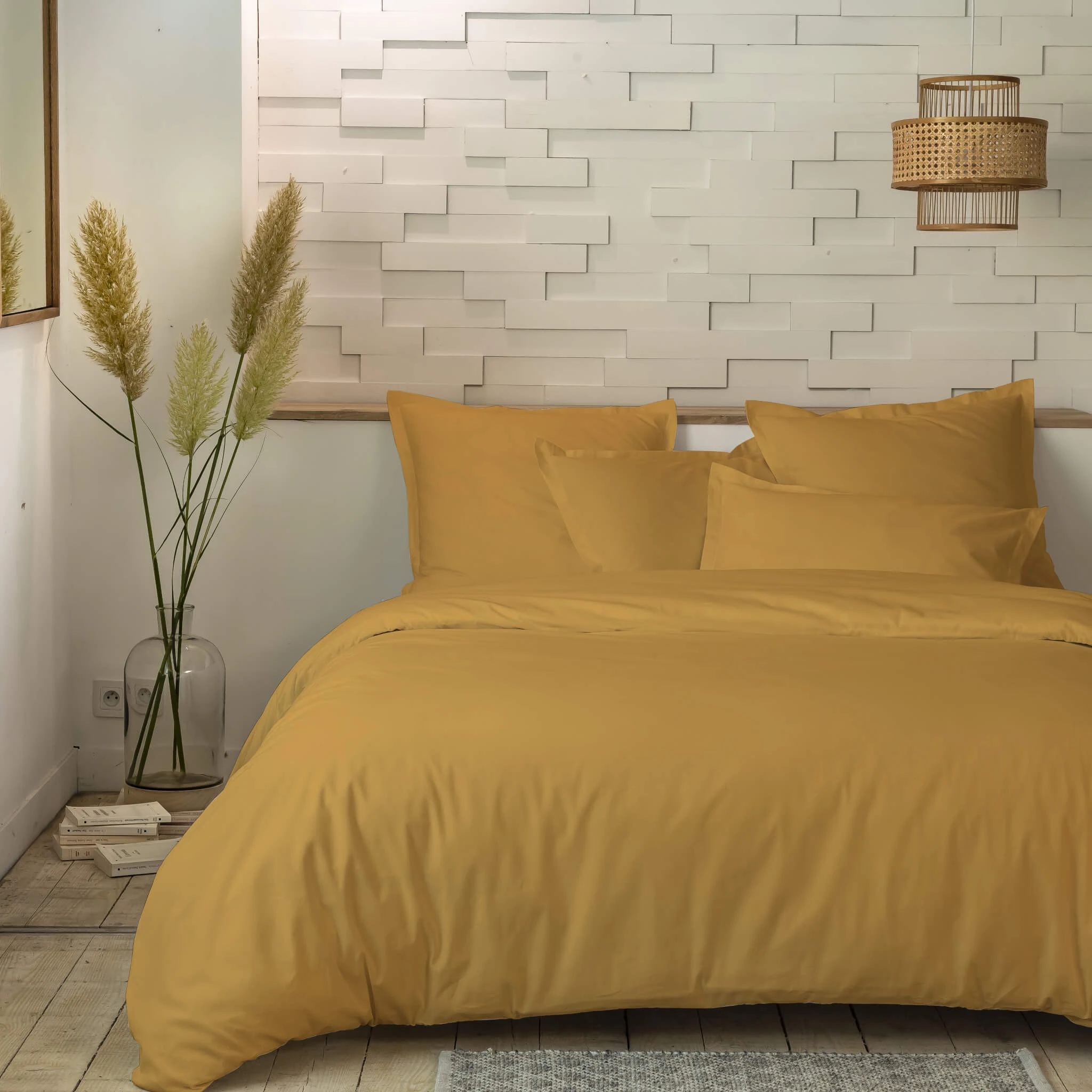 Parure De Lit Percale Unie Moutarde 3 Parure De Lit Percale Unie Moutarde