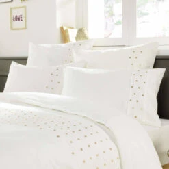 Lot De 2 Taies D'oreiller Brodées Plis Religieuses Blanc -Terre de nuit boutique zoom to agathe blanc 1