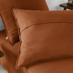 Taie D'oreiller Flanelle Orange -Terre de nuit boutique zoom to candice orange